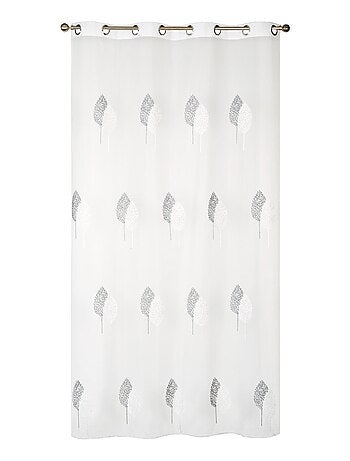 Rideau Voilage Brodés Feuilles - prêt à poser.