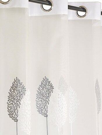 Rideau Voilage Brodés Feuilles - prêt à poser.