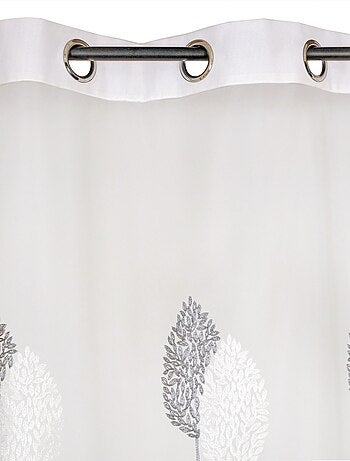 Rideau Voilage Brodés Feuilles - prêt à poser.