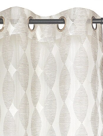 Rideau Voilage Dévoré, motif géométrique - prêt à poser.