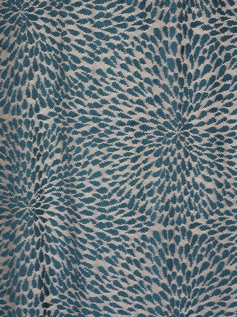 Rideau Voilage Effet dentelle - prêt à poser. Bleu canard - Kiabi