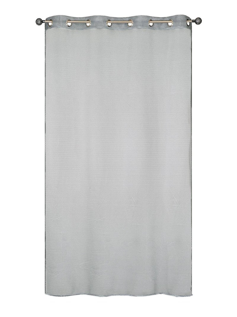 Rideau Voilage effet filet - prêt à poser. Gris Argenté - Kiabi