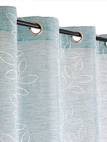 Rideau Voilage Effet Lin Imprimé Gomme - prêt à poser.
