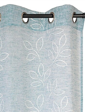 Rideau Voilage Effet Lin Imprimé Gomme - prêt à poser.