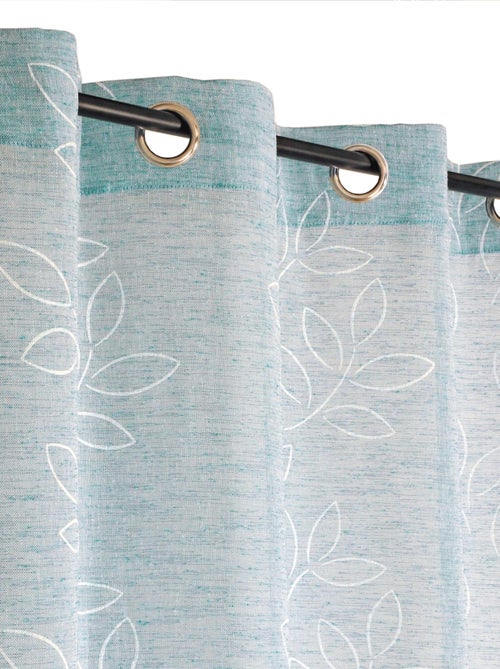 Rideau Voilage Effet Lin Imprimé Gomme - prêt à poser. - Kiabi