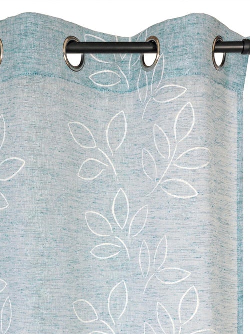 Rideau Voilage Effet Lin Imprimé Gomme - prêt à poser. - Kiabi