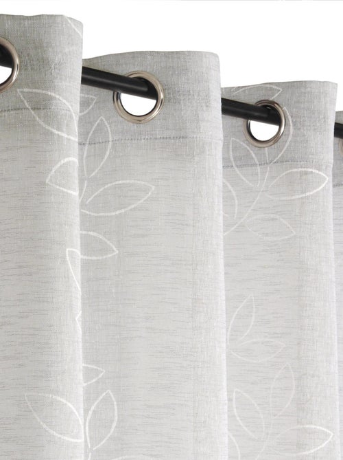 Rideau Voilage Effet Lin Imprimé Gomme - prêt à poser. - Kiabi