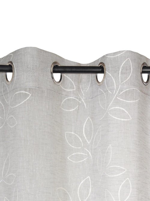 Rideau Voilage Effet Lin Imprimé Gomme - prêt à poser. - Kiabi