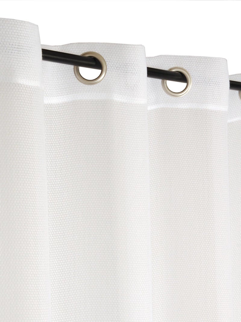 Rideau Voilage effet point fantaisie. Blanc - Kiabi