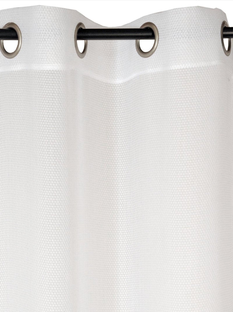 Rideau Voilage effet point fantaisie. Blanc - Kiabi