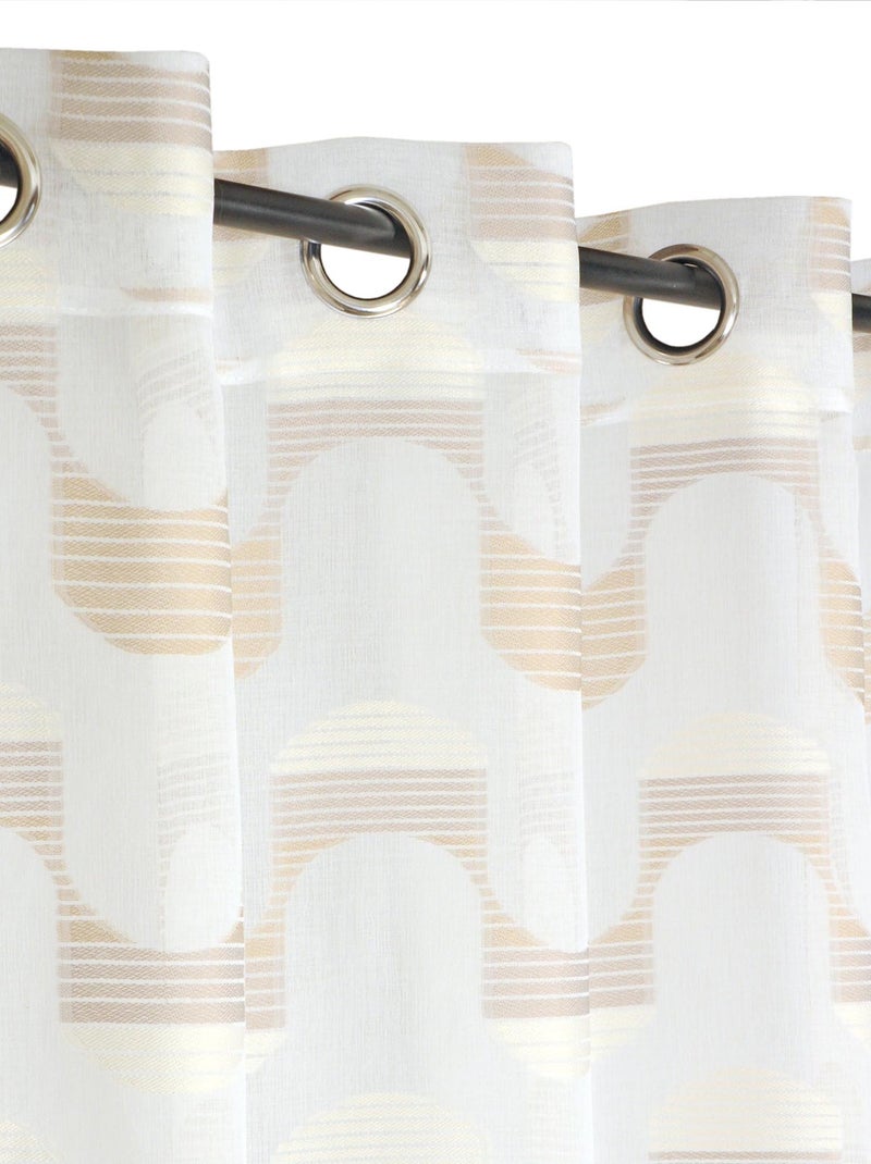 Rideau Voilage effet vague. Beige - Kiabi