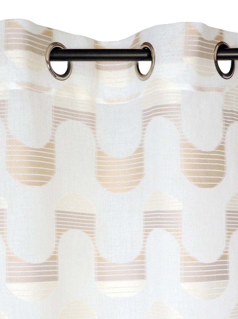 Rideau Voilage effet vague. Beige - Kiabi