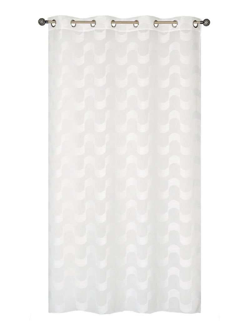 Rideau Voilage effet vague. Blanc - Kiabi