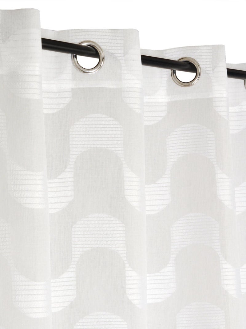 Rideau Voilage effet vague. Blanc - Kiabi