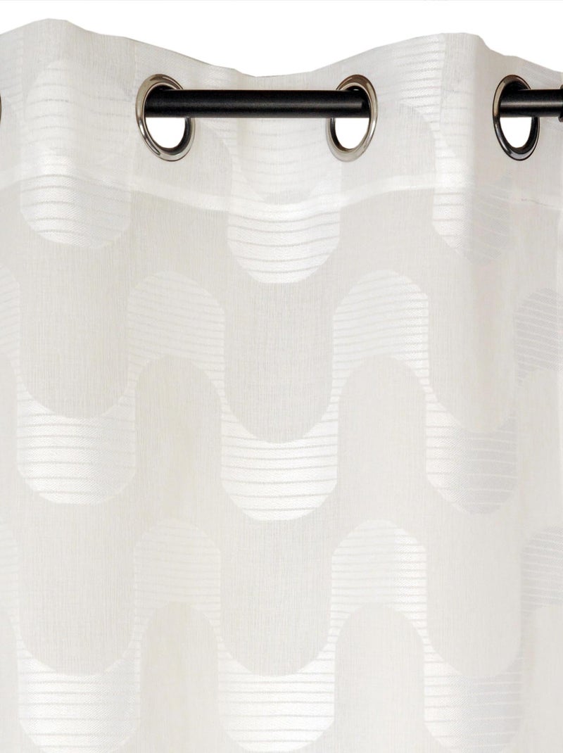 Rideau Voilage effet vague. Blanc - Kiabi