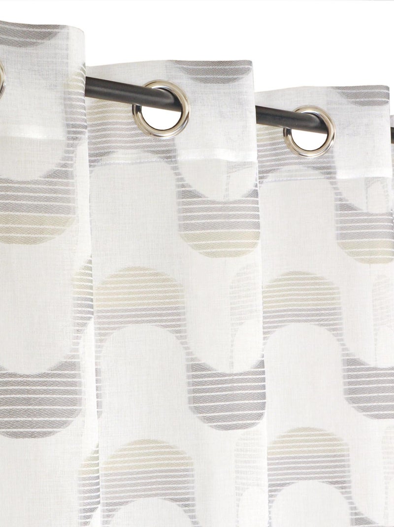 Rideau Voilage effet vague. Gris Argenté - Kiabi