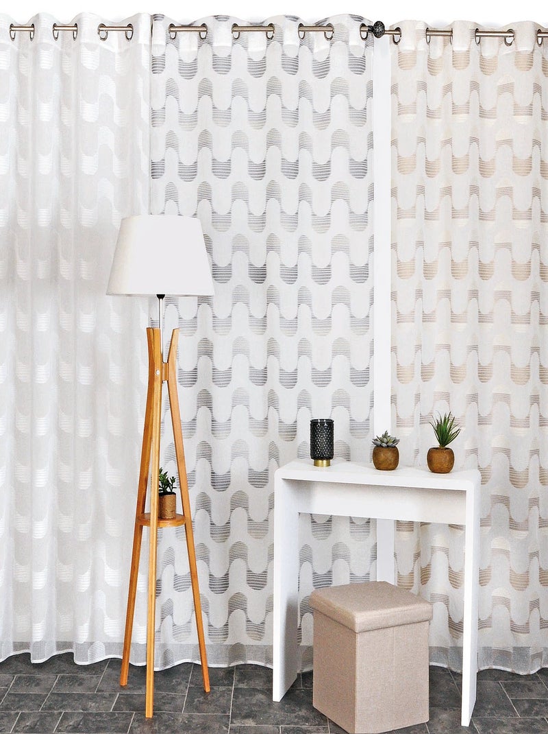 Rideau Voilage effet vague. Gris Argenté - Kiabi