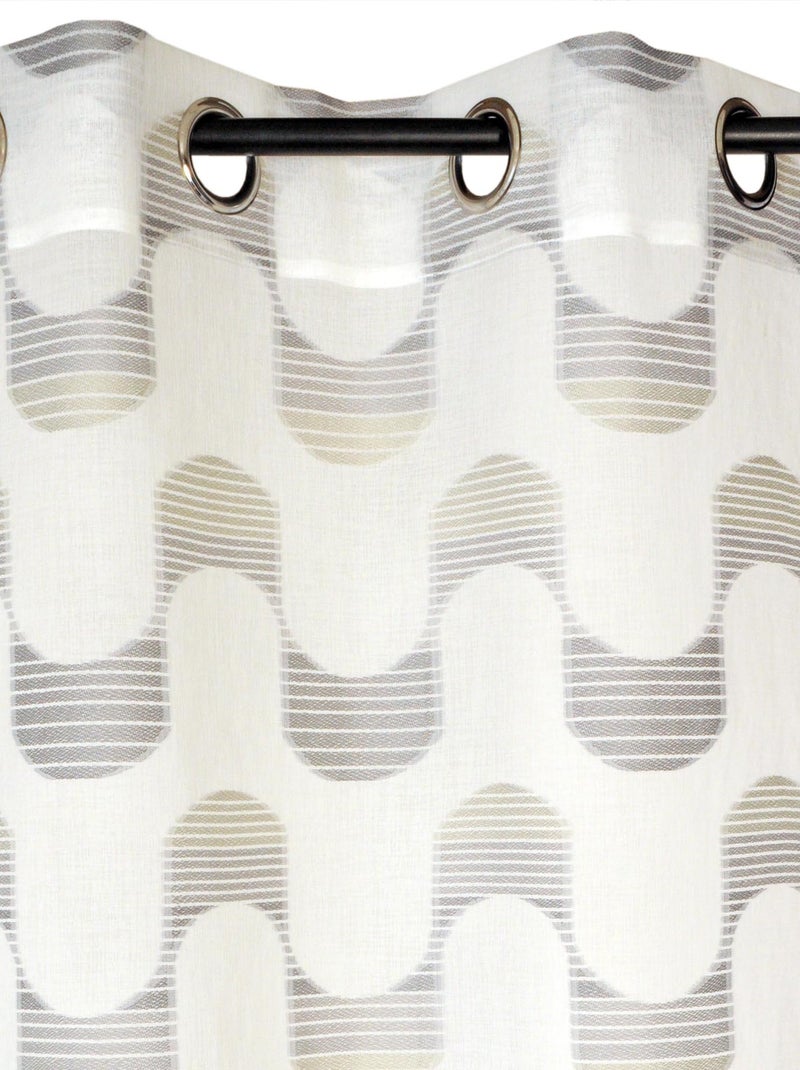Rideau Voilage effet vague. Gris Argenté - Kiabi