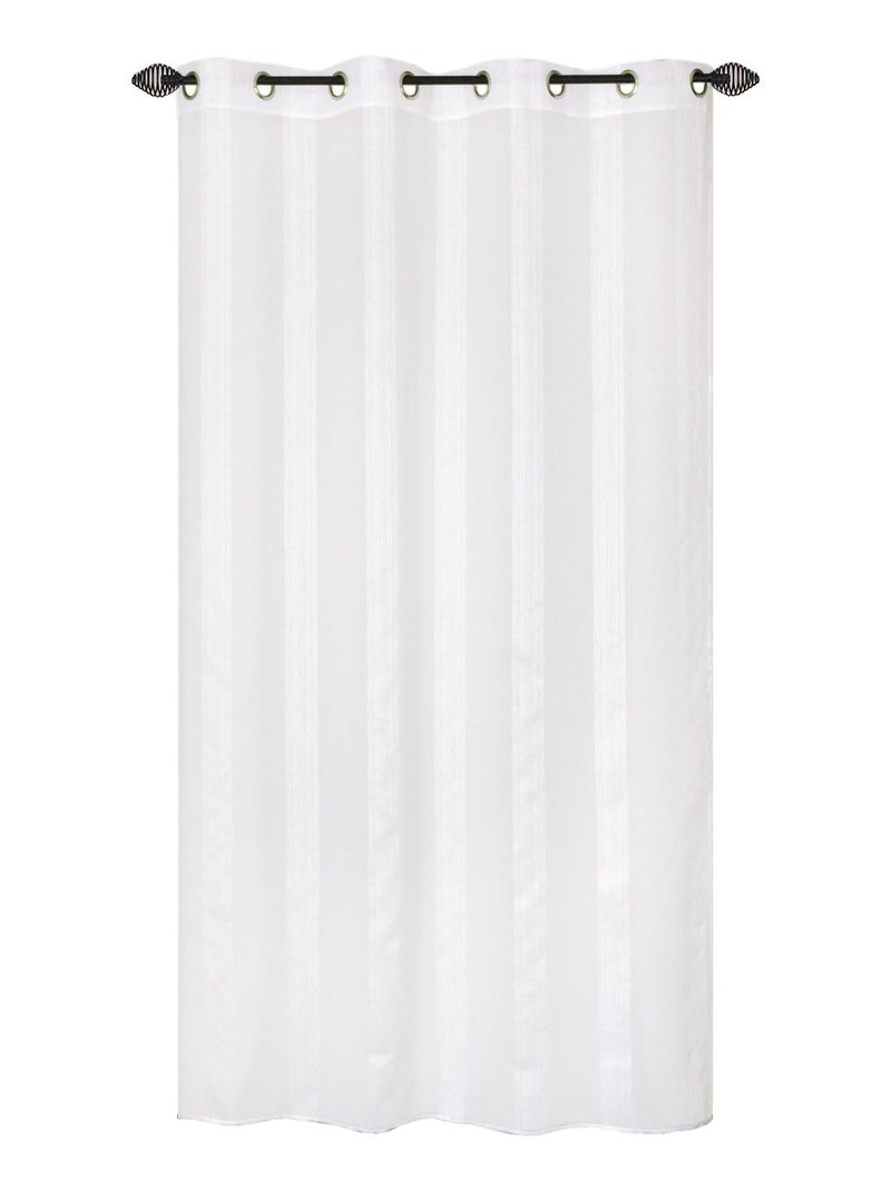 Rideau Voilage Élégant à Fines Rayures. Blanc - Kiabi