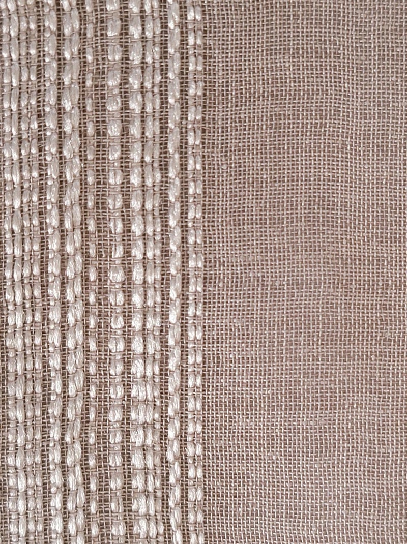 Rideau Voilage Élégant à Fines Rayures. Taupe - Kiabi