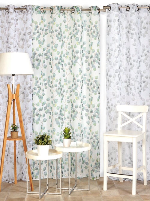 Rideau Voilage Etamine Imprimé - prêt à poser. - Kiabi