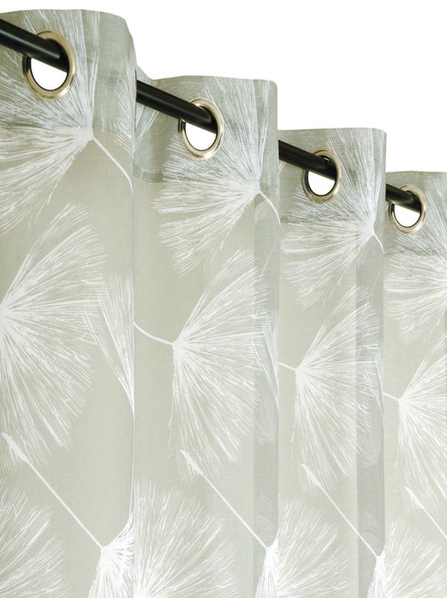 Rideau voilage étamine imprimé feuilles de Gingko, prêt-à-poser. - Kiabi