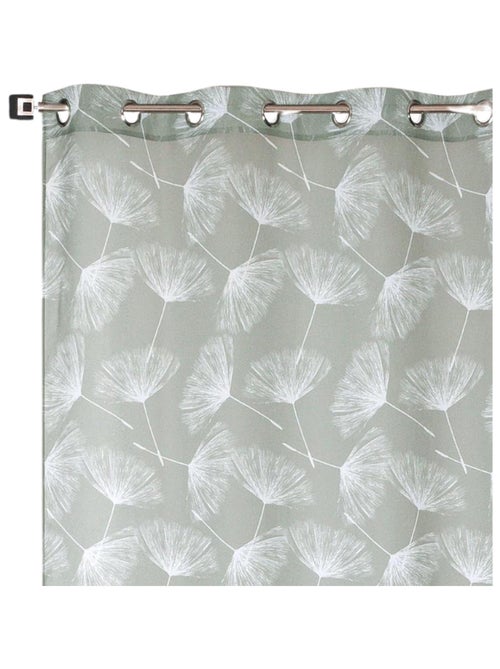 Rideau voilage étamine imprimé feuilles de Gingko, prêt-à-poser. - Kiabi