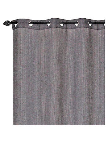 Rideau voilage étamine jacquard uni, prêt à poser.