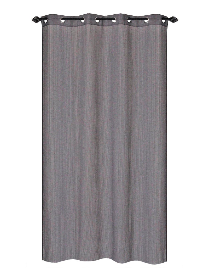 Rideau voilage étamine jacquard uni, prêt à poser. Gris Argenté - Kiabi