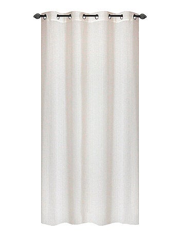 Rideau voilage étamine jacquard uni, prêt à poser.