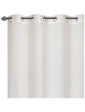Rideau voilage étamine jacquard uni, prêt à poser.