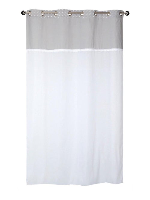 Rideau Voilage Etamine parement toile imprimé cœur. - Kiabi