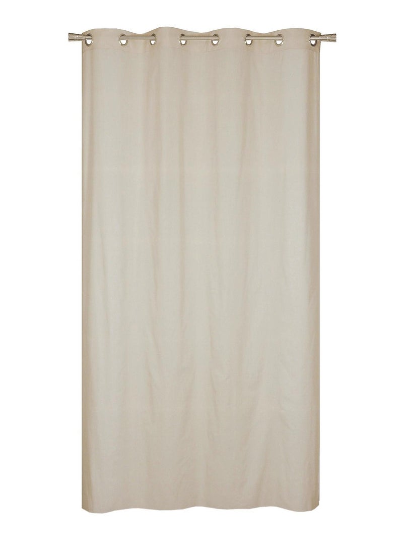 Rideau voilage étamine uni, prêt-à-poser. Beige grès - Kiabi