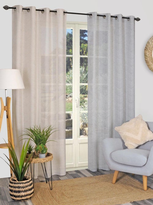 Rideau Voilage fantaisie - prêt à poser . - Kiabi