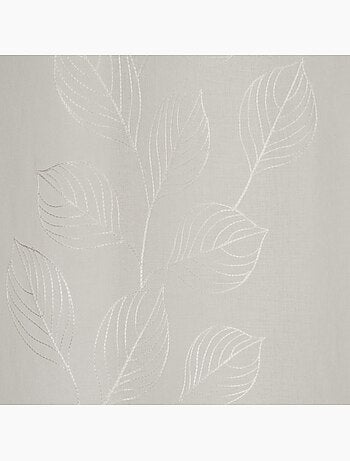 Rideau Voilage feuilles grimpantes brodées 140x240cm, Ecru