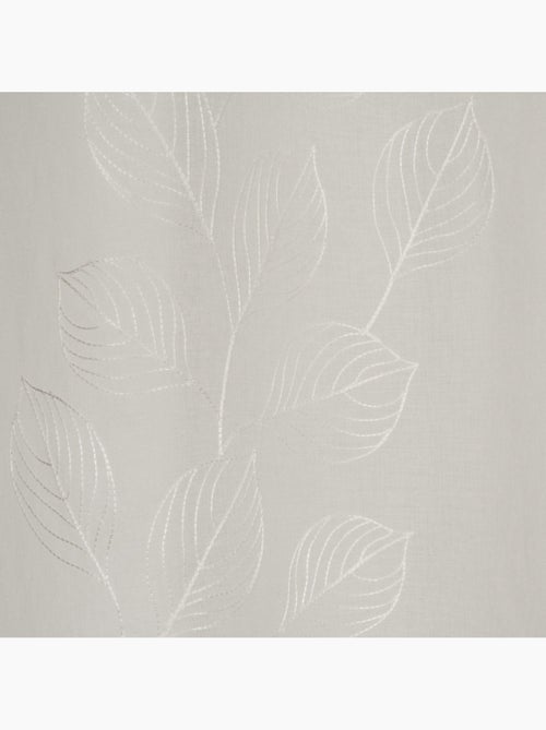 Rideau Voilage feuilles grimpantes brodées 140x240cm, Ecru - Kiabi