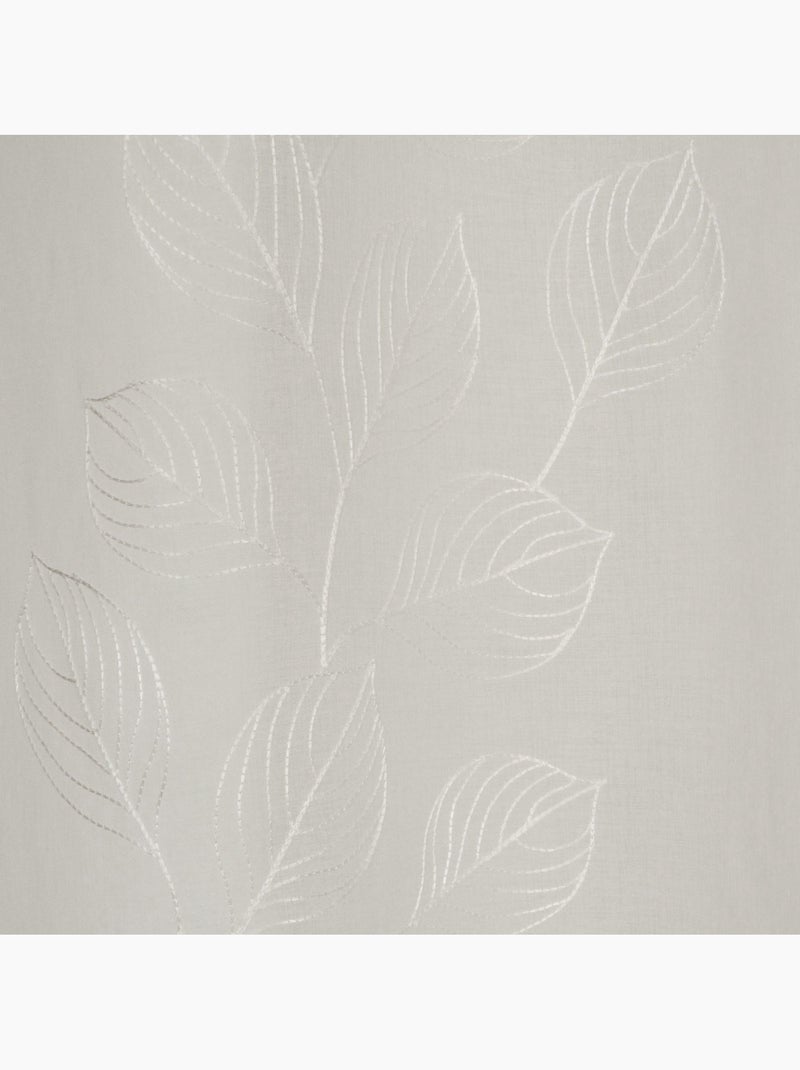 Rideau Voilage feuilles grimpantes brodées 140x240cm, Ecru Ecru - Kiabi