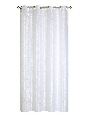 Rideau voilage fils argenté, prêt à poser.