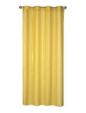 Rideau voilage fils argenté, prêt à poser.