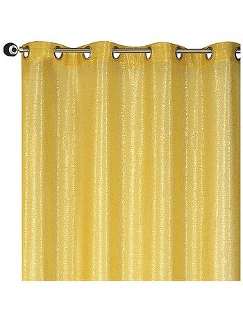 Rideau voilage fils argenté, prêt à poser.