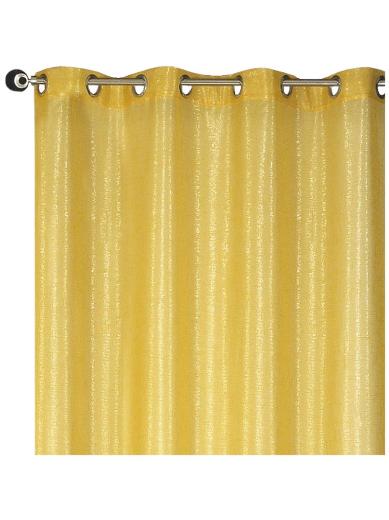 Rideau voilage fils argenté, prêt à poser. Jaune - Kiabi