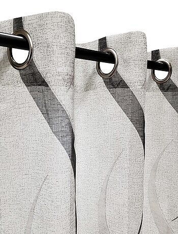 Rideau voilage imprimé - prêt a poser.