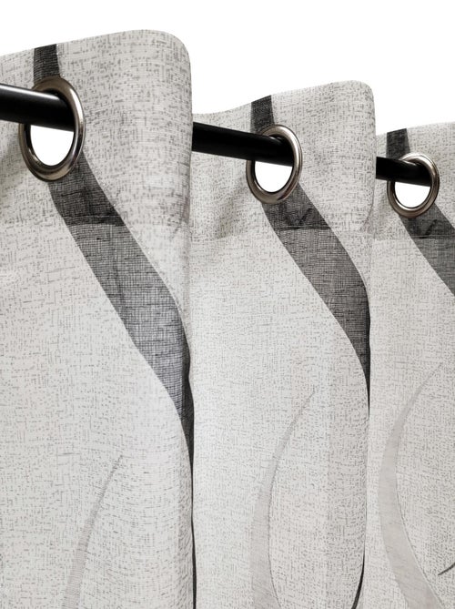 Rideau voilage imprimé - prêt a poser. - Kiabi