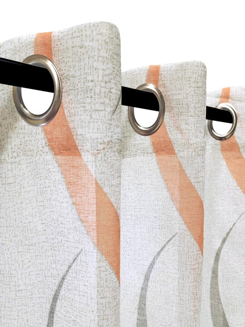 Rideau voilage imprimé - prêt a poser. - Kiabi