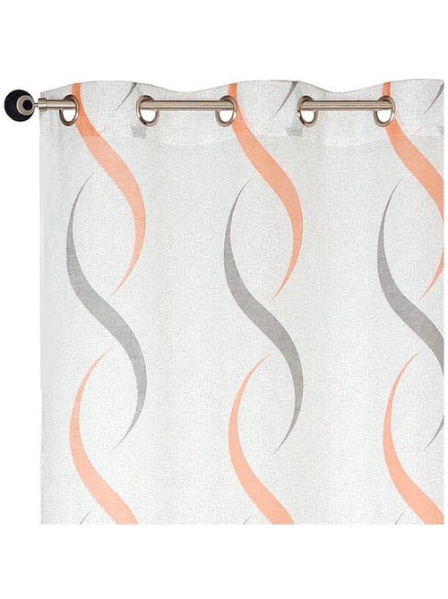 Rideau voilage imprimé - prêt a poser. - Kiabi