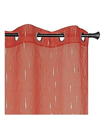 Rideau Voilage imprimé argenté goutte d'eau à œillets.