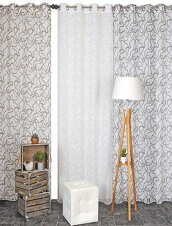 Rideau Voilage Imprimé courbe - prêt à poser.