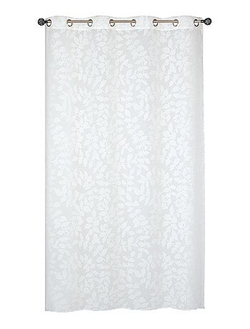 Rideau Voilage Imprimé feuilles - prêt à poser.