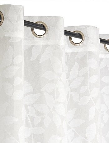 Rideau Voilage Imprimé feuilles - prêt à poser.