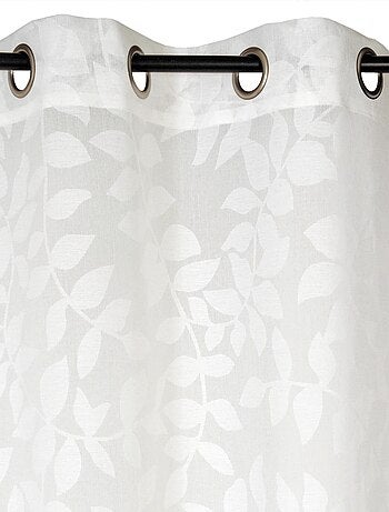 Rideau Voilage Imprimé feuilles - prêt à poser.